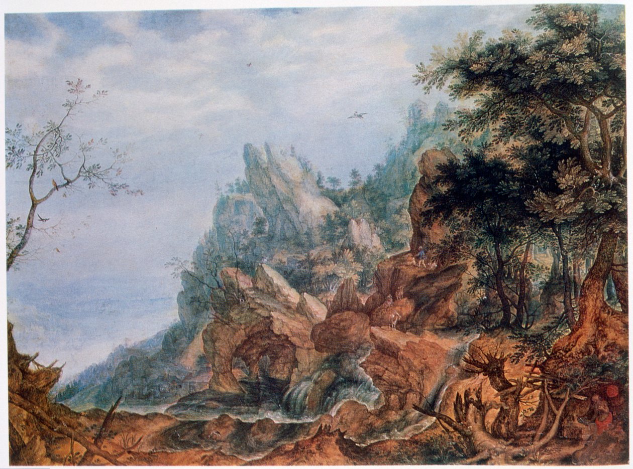 St Jerome in a Rocky Landscape, c1596-1639 od Roelandt Savery