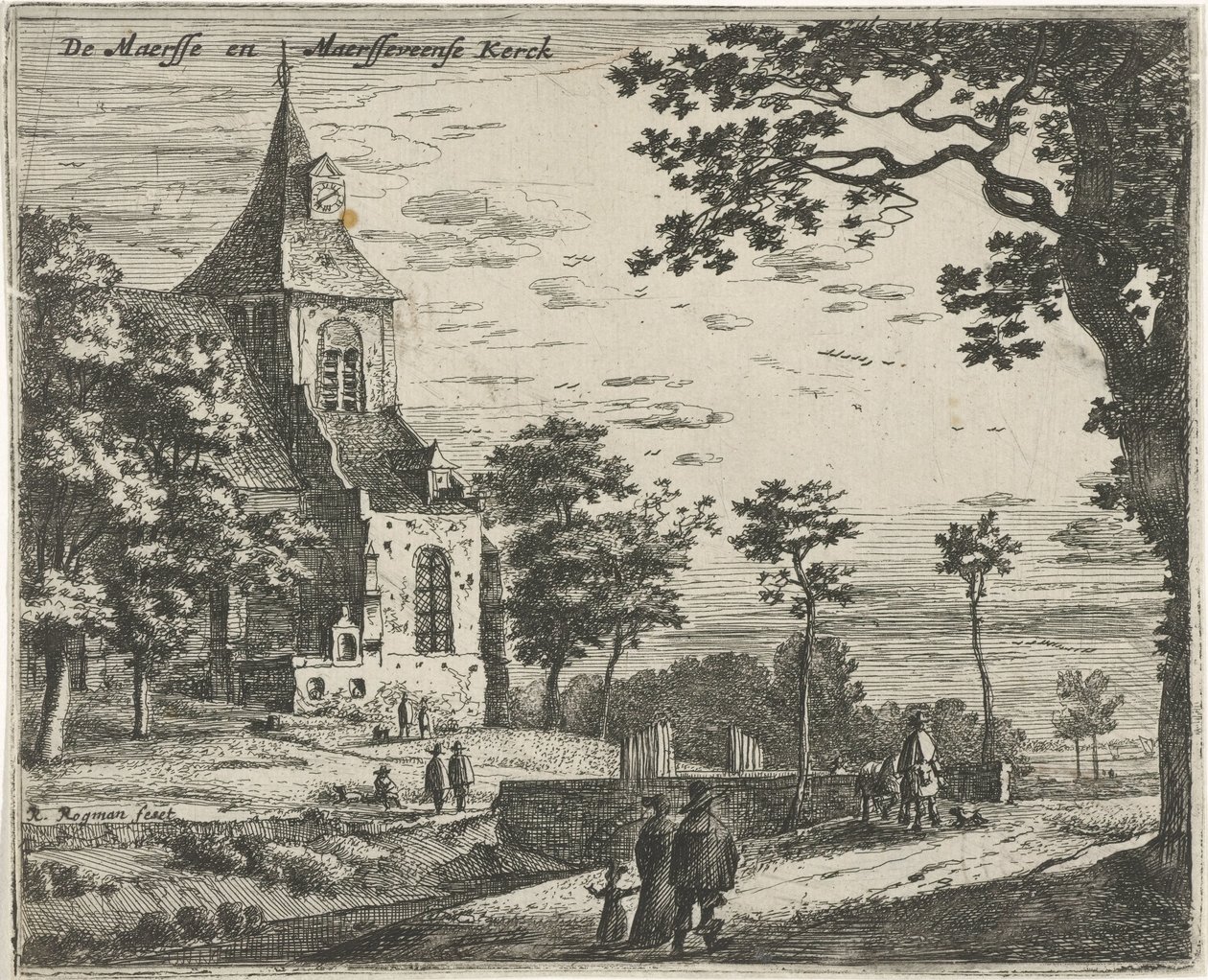 Kostel Maarsseveen De Masse a Maarsseveense Kerck (název na objektu) Krajiny v provinciích Holandsko a Utrecht (název série) od Roelant Roghman