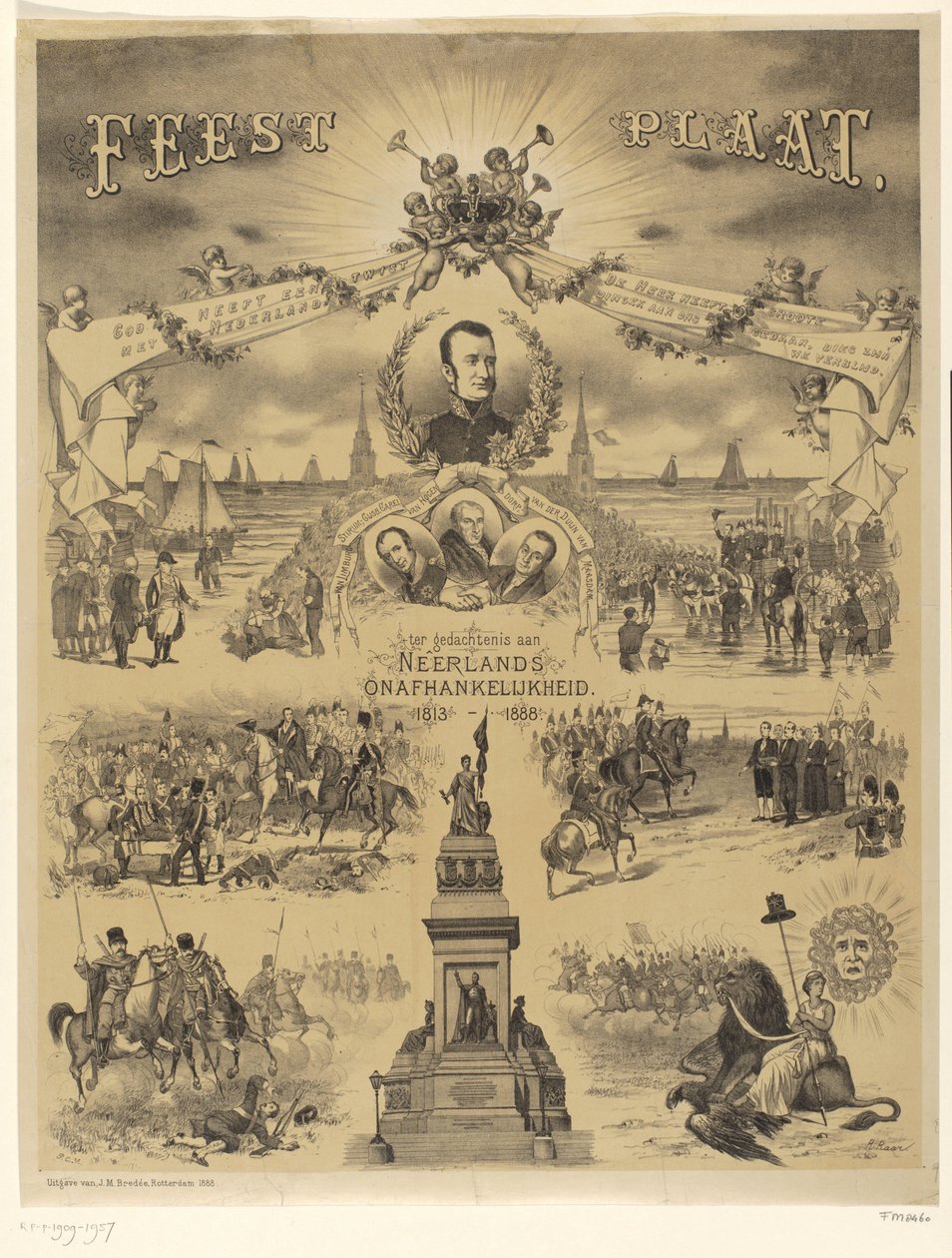 Slavnostní deska na památku nizozemské nezávislosti, 1813-1888 (název na předmětu) od Roelof Raar