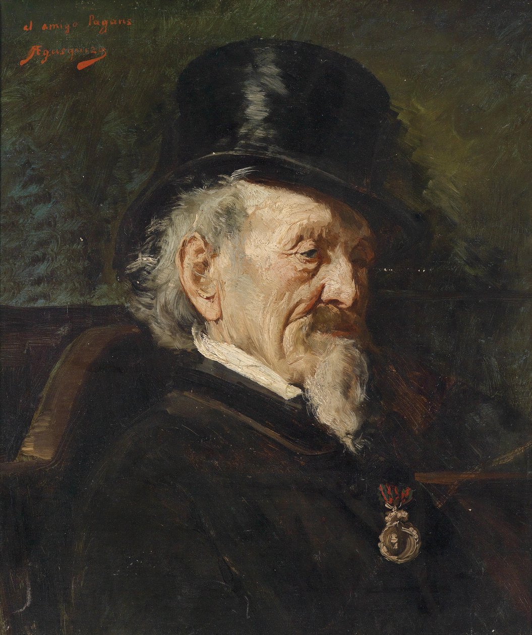 Gentleman společnosti s medailí od Rogelio de Egusquiza