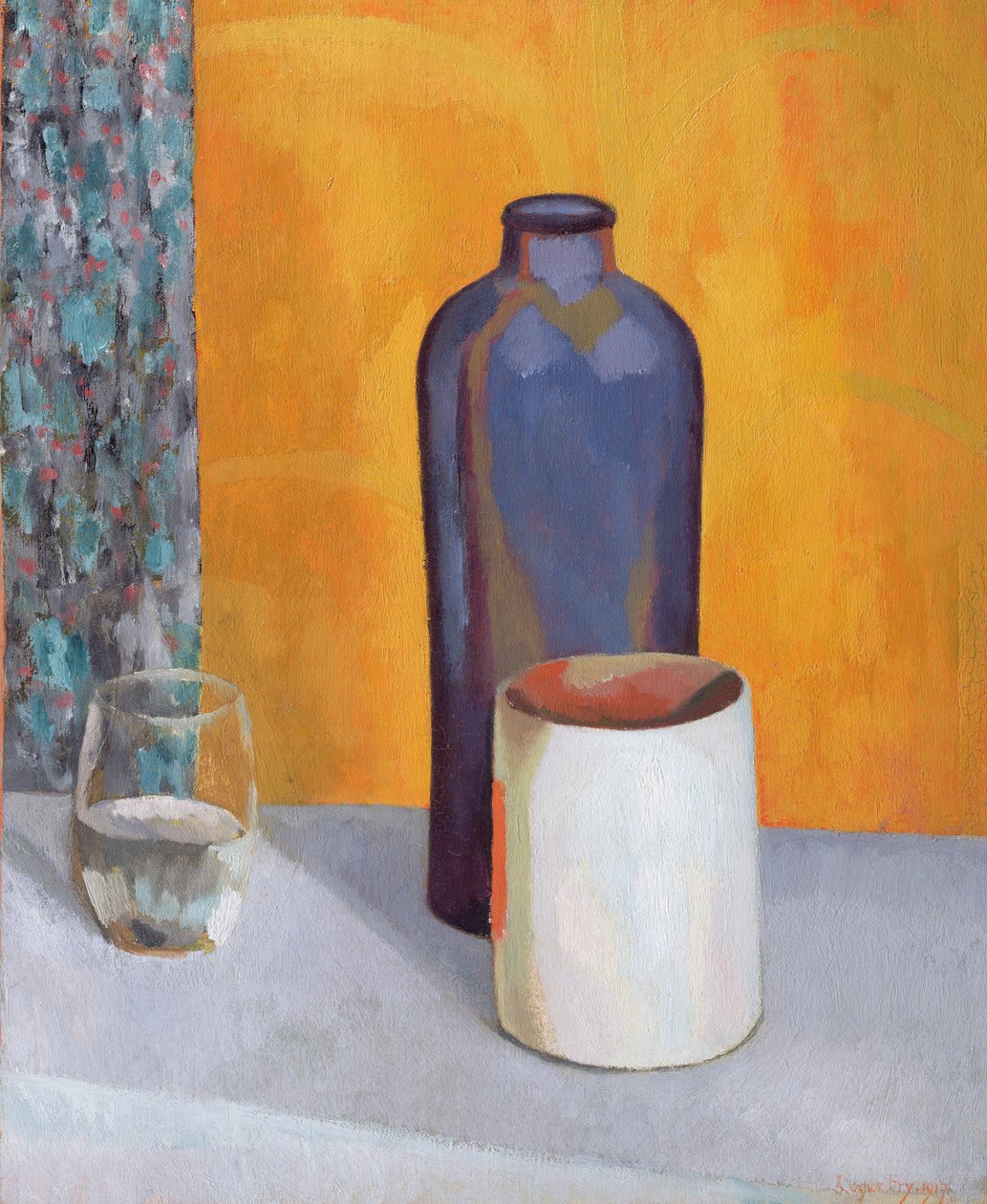 Zátiší s modrou lahví, 1917 od Roger Eliot Fry
