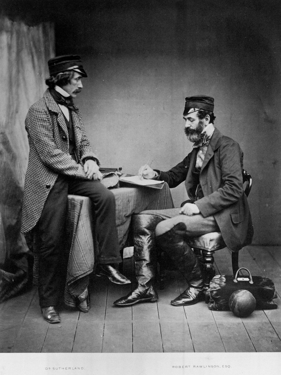Dr Sutherland a Robert Rawlinson, 1855 od Roger Fenton