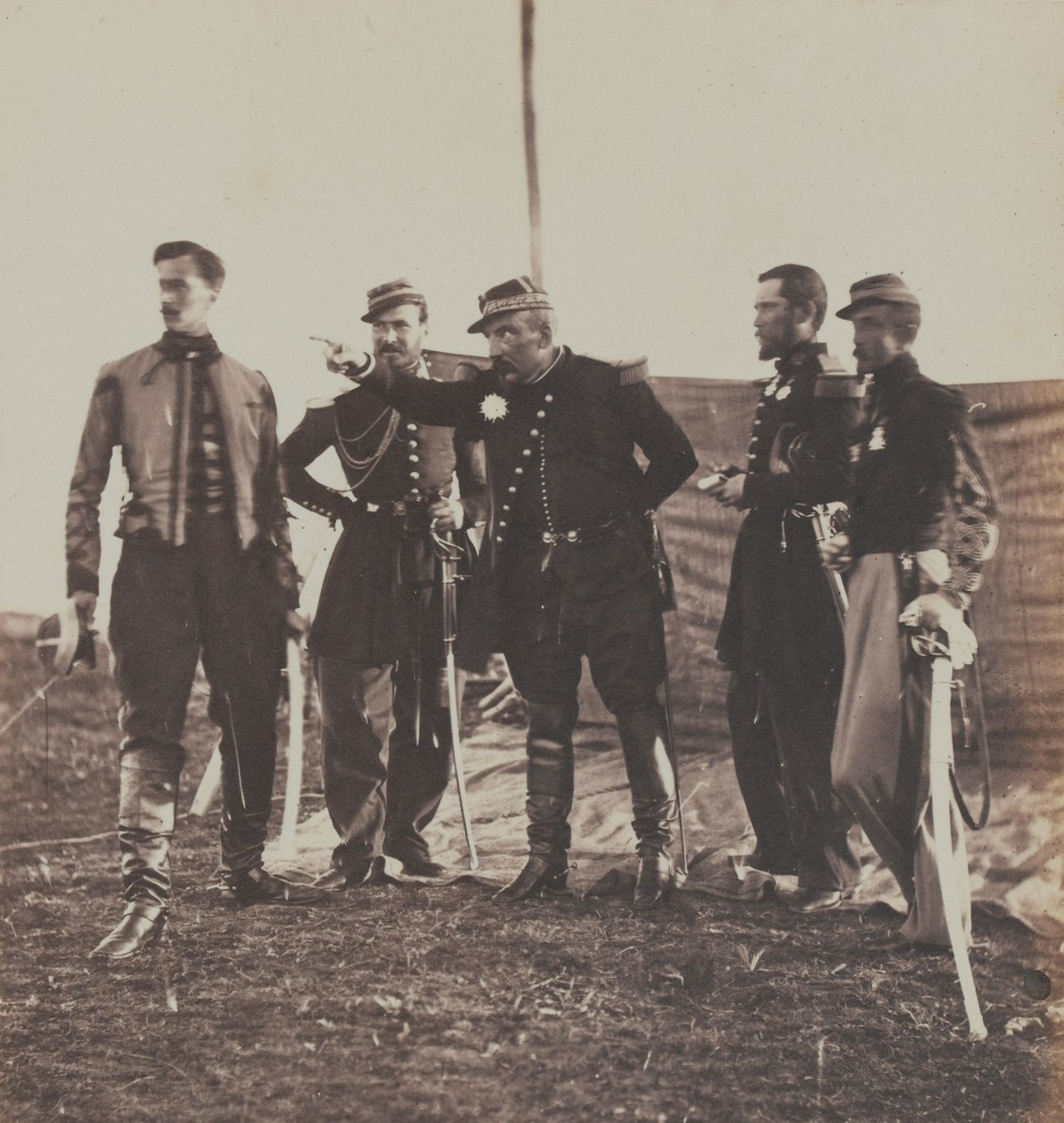 Generál Bosquet (1810-61) a štáb, 1855 od Roger Fenton