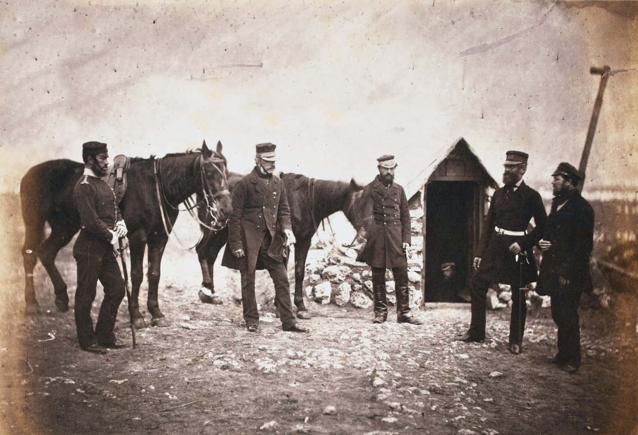 Generálmajor Robert Garrett a důstojníci jeho štábu, z alba 52 fotografií spojených s krymskou válkou od Roger Fenton