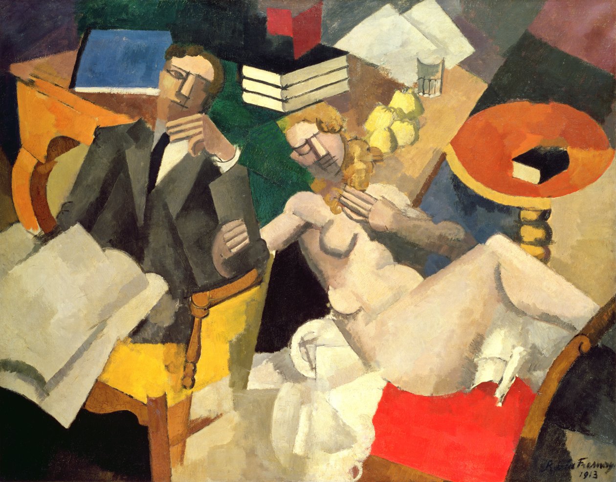 Manželský život, 1913 od Roger de La Fresnaye