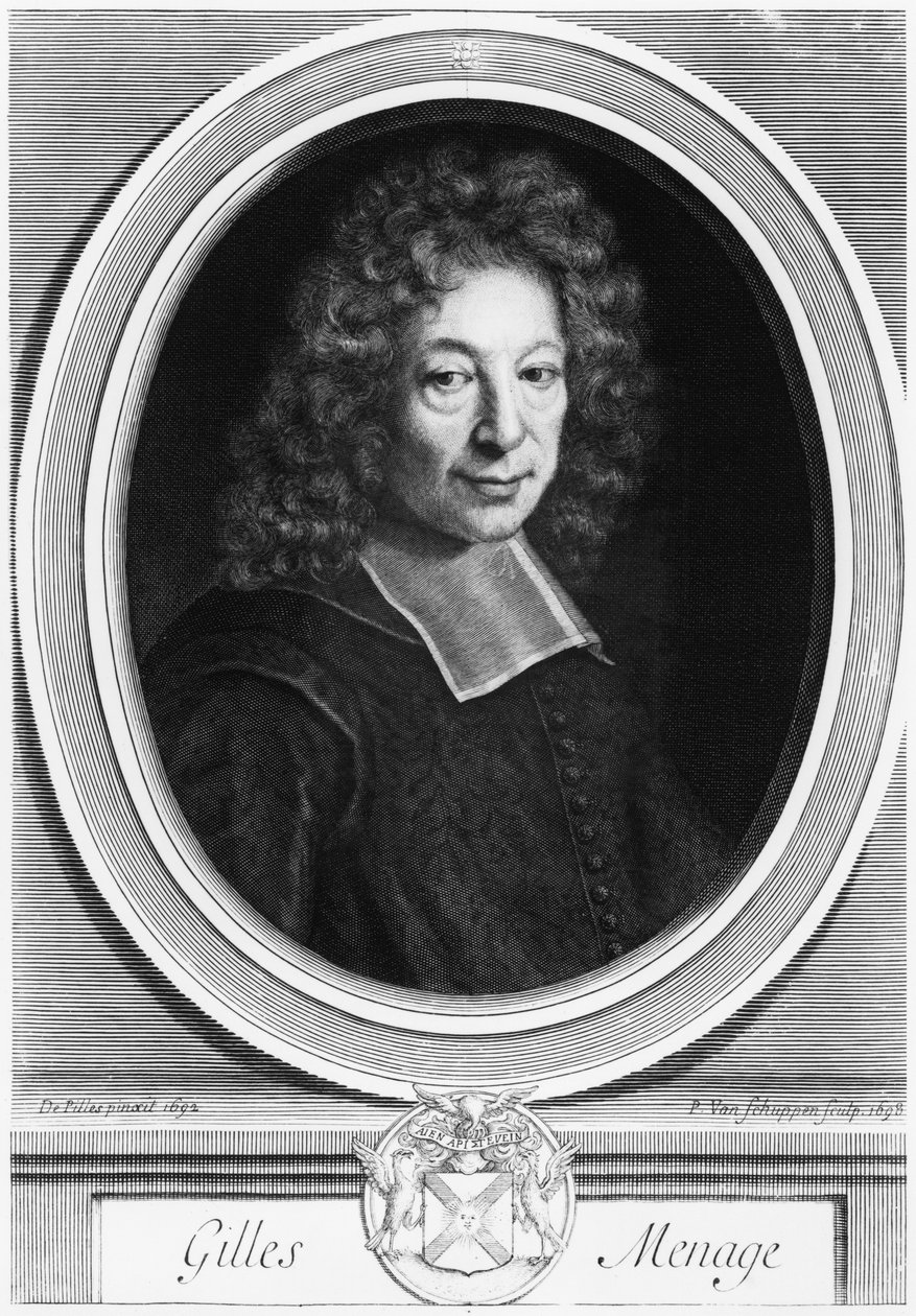 Gilles Menage, 1692, vyryl v roce 1698 Pierre Louis van Schuppen (1627-1702) od Roger de Piles