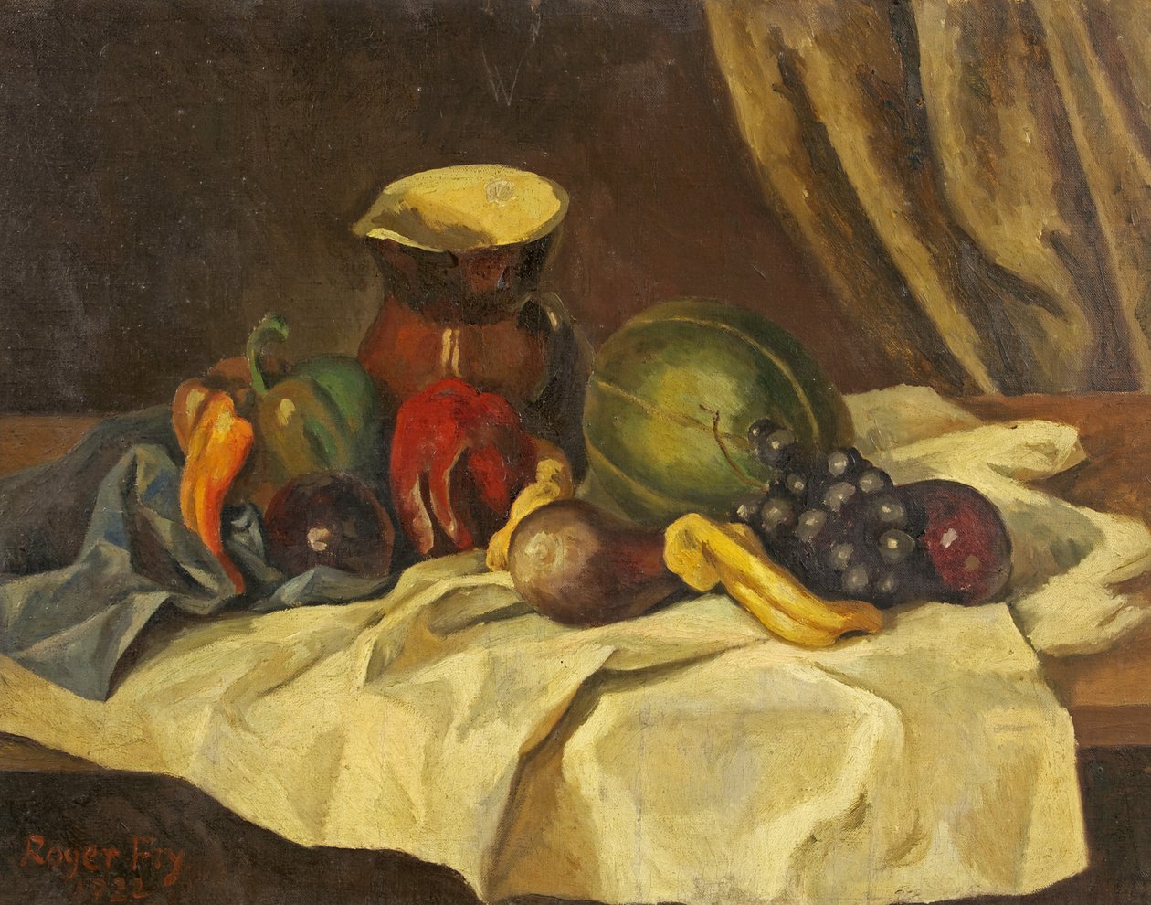 Zátiší - ovoce s džbánem od Roger Eliot Fry