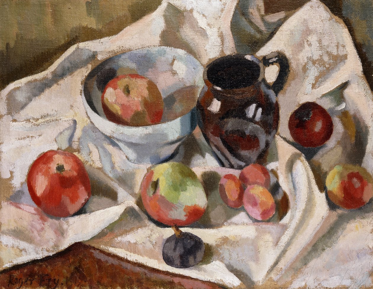 Zátiší s jablky, švestkami a džbánem, 1919 od Roger Eliot Fry