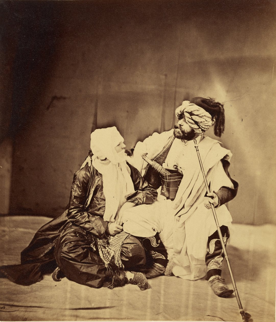 Pár v maškarním kostýmu od Roger Fenton