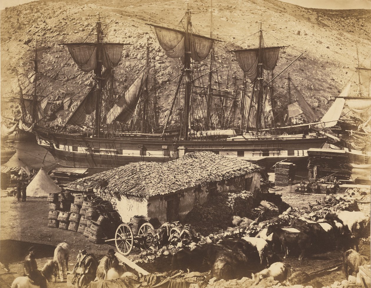 Přístav Balaklava, molo pro dobytek od Roger Fenton