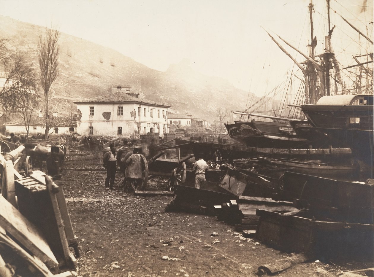 Místo přistání, Ordnance Wharf, Balaklava, 1855. od Roger Fenton
