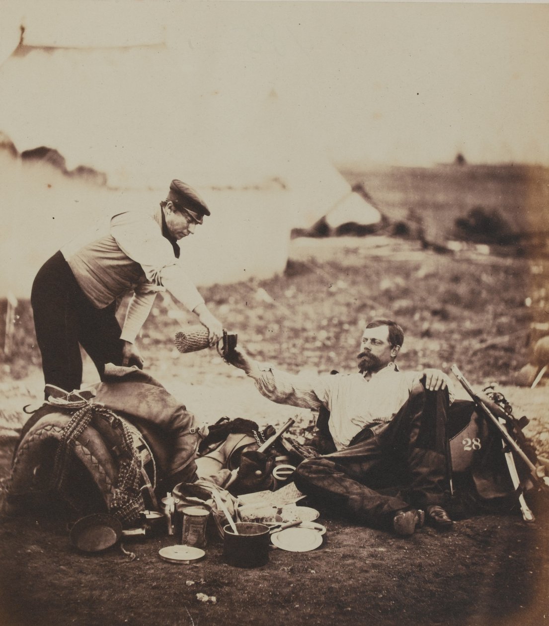 Podplukovník Edmund Hallewell, 28. (The North Gloucestershire) Regiment of Foot, z alba 52 fotografií spojených s krymskou válkou od Roger Fenton