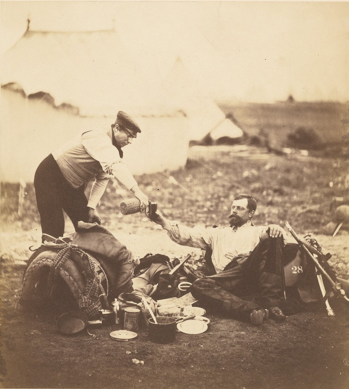 Podplukovník Hallewell, jeho pracovní den skončil. od Roger Fenton