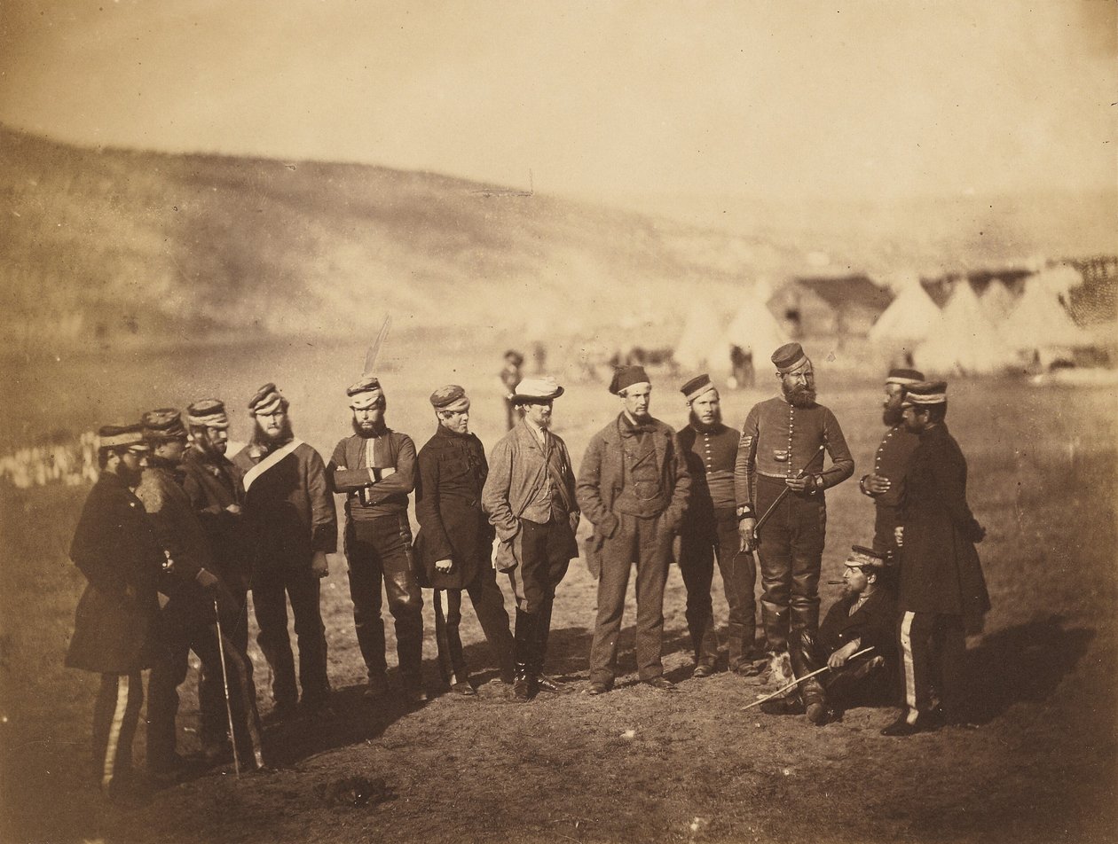 Major Burton a důstojníci 5. gardového dragounského pluku od Roger Fenton