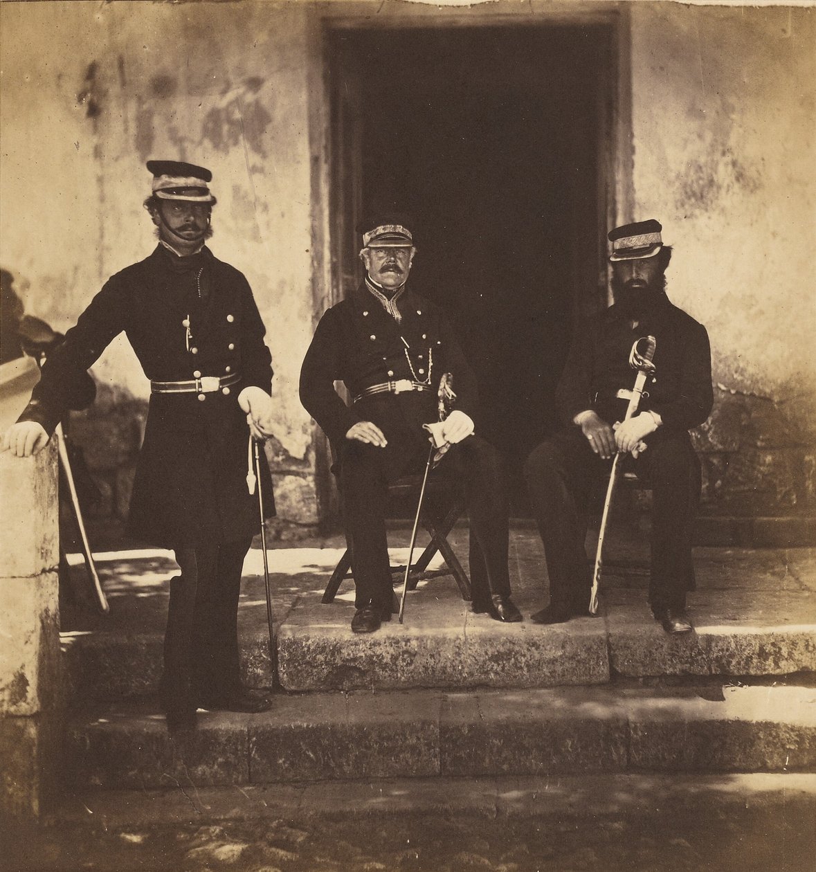 Generálmajor Lockyer a dva členové jeho štábu od Roger Fenton