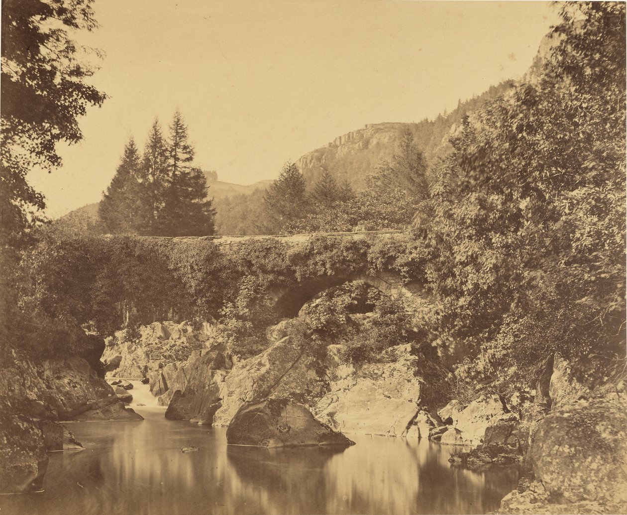 Tůň pod Pont y Pari, Bettws-y-Coed, Wales. od Roger Fenton