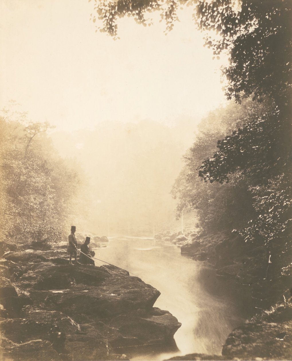 Wharfe and Pool, Under the Strid, 1854. od Roger Fenton