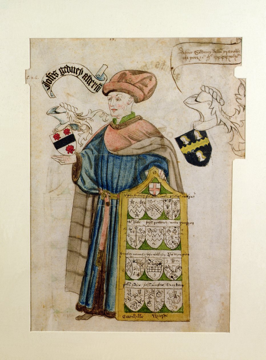 John Gedney v Robes of the City Alderman, cca 1450 (akvarel na papíře) od Roger Leigh
