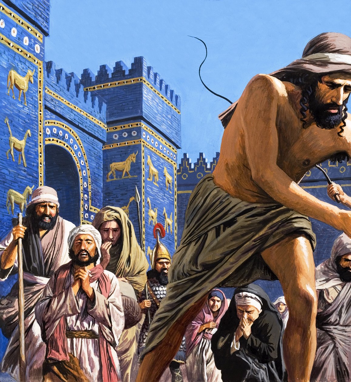 Poslední dny velikosti, z knihy "Babylon the Mighty" (kvaš na papíře) od Roger Payne