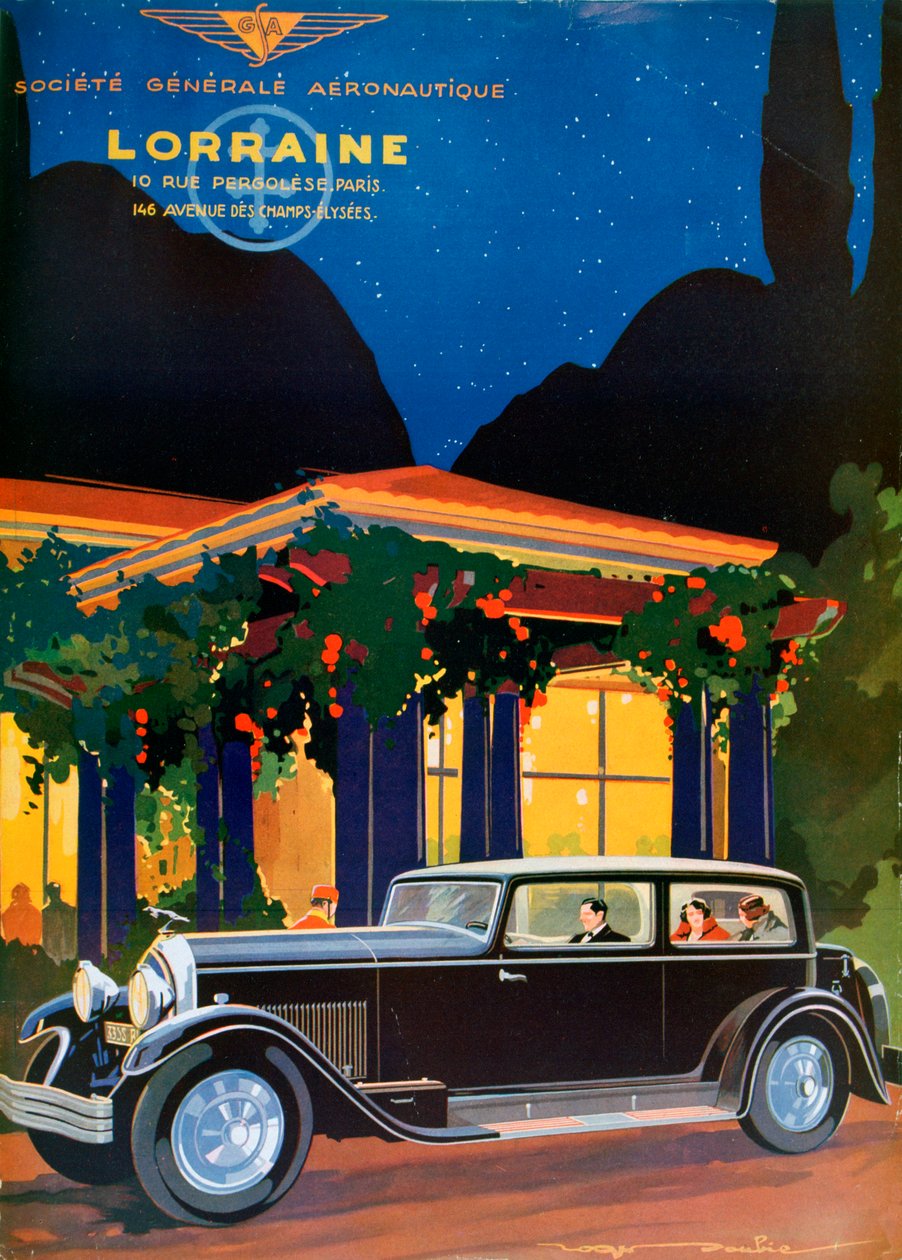 Plakát, Lorraine, Societe Generale Aeronautique, 1928 od Roger Soubie