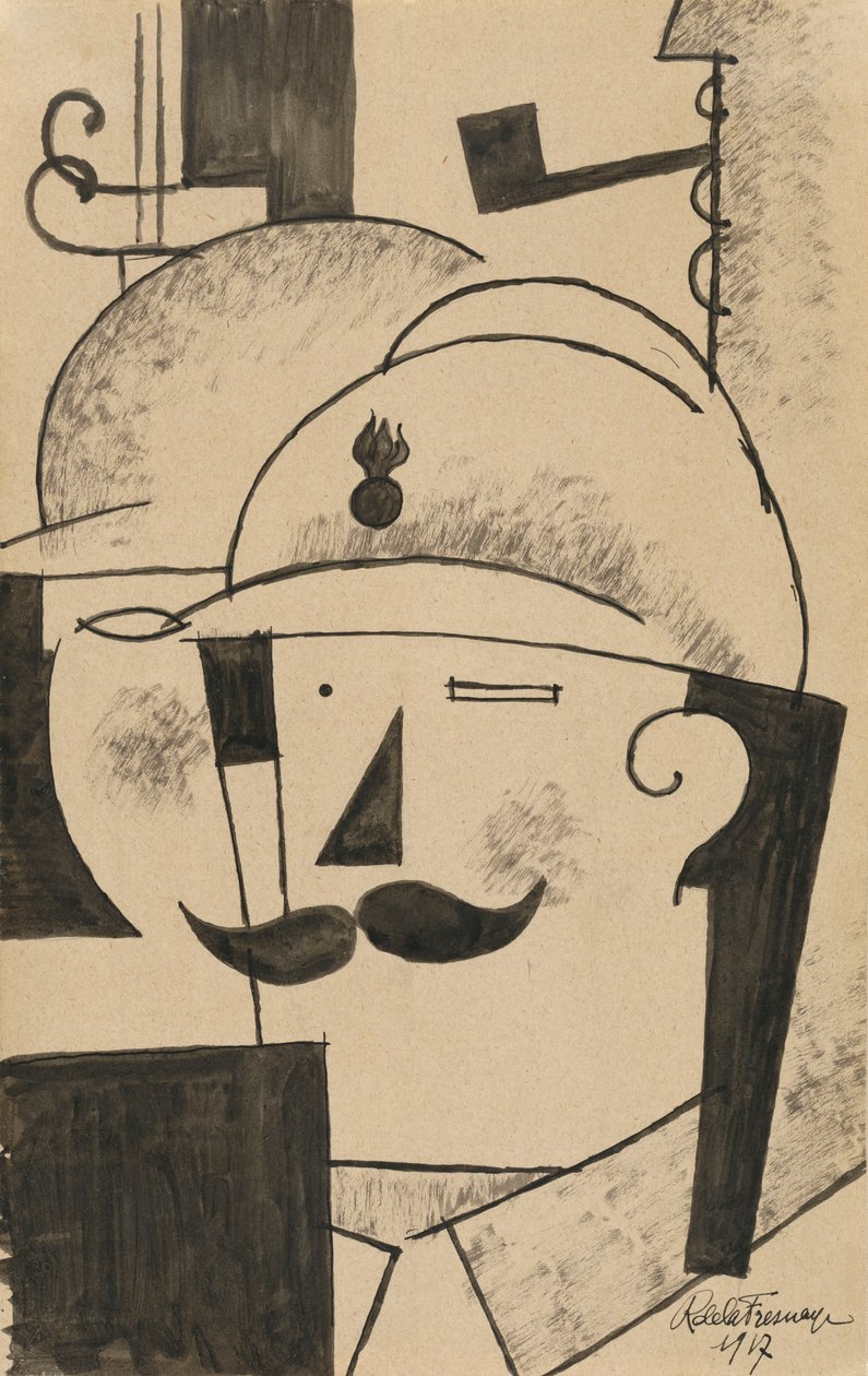 Dva pěšáci s přilbou od Roger de La Fresnaye
