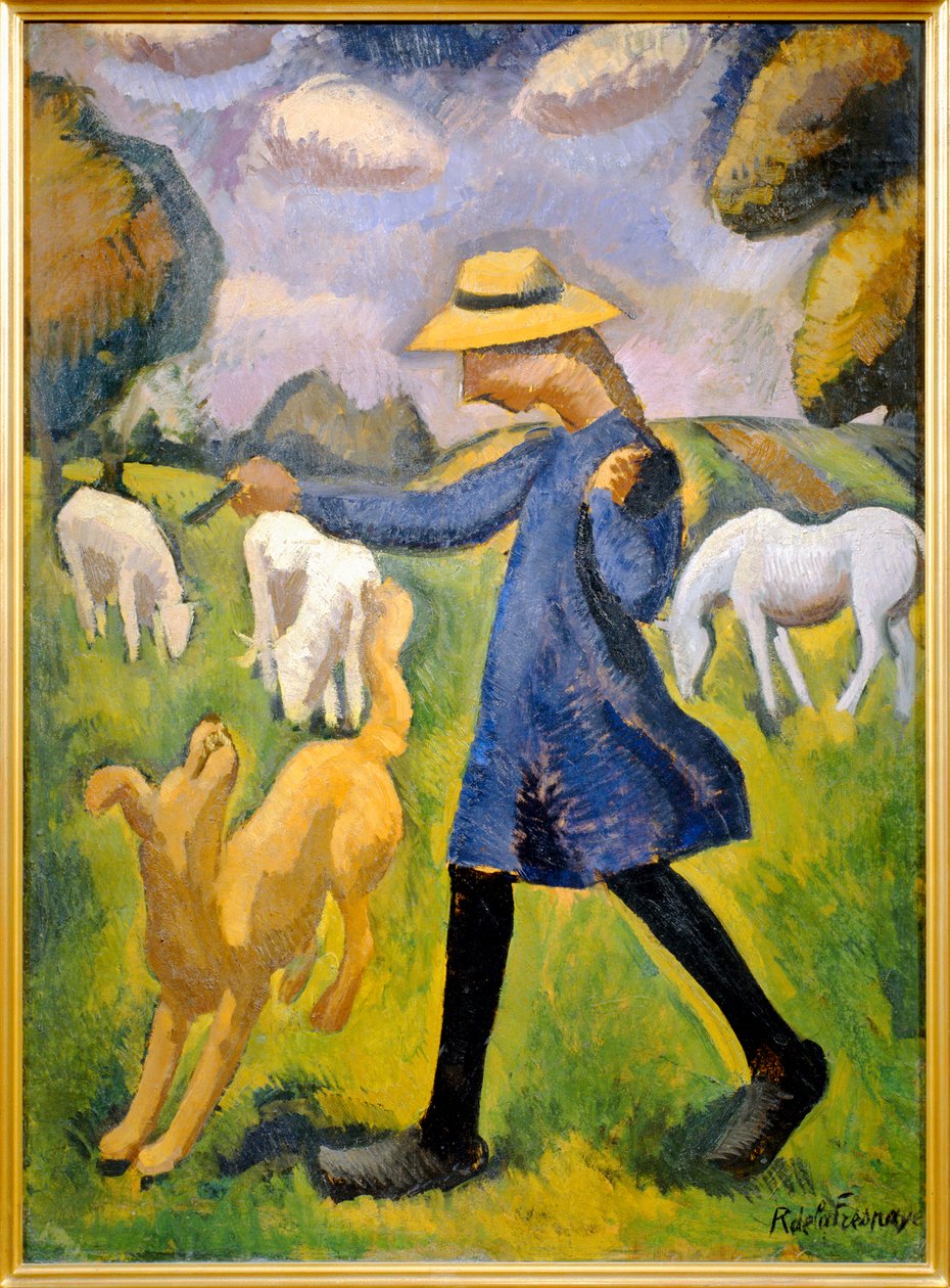 La bergere - Marie Ressort enfant - Pastýřka - Marie ... (malba na plátně) od Roger de La Fresnaye