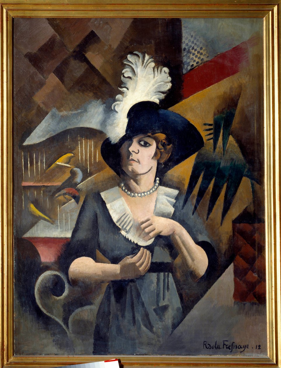 Portrét Alice ve velkém klobouku. Obraz Rogera De La Fresnaye (1885 - 1925) od Roger de La Fresnaye