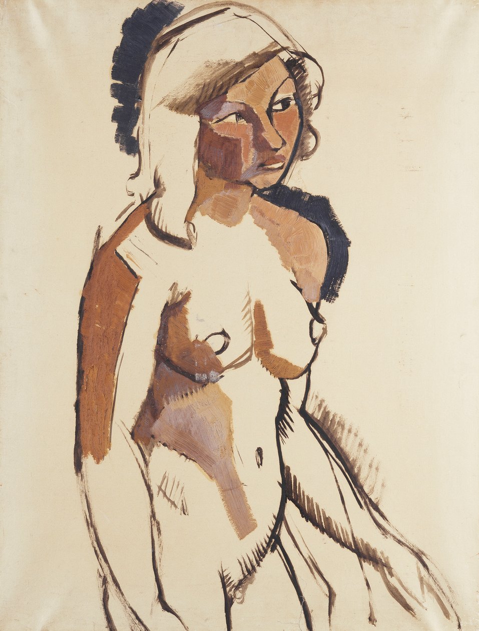 Italská dívka, tři čtvrtiny délky, Pohled doprava; Italská žena, tříčtvrteční pohled při pohledu doprava, c.1910-11 od Roger de La Fresnaye