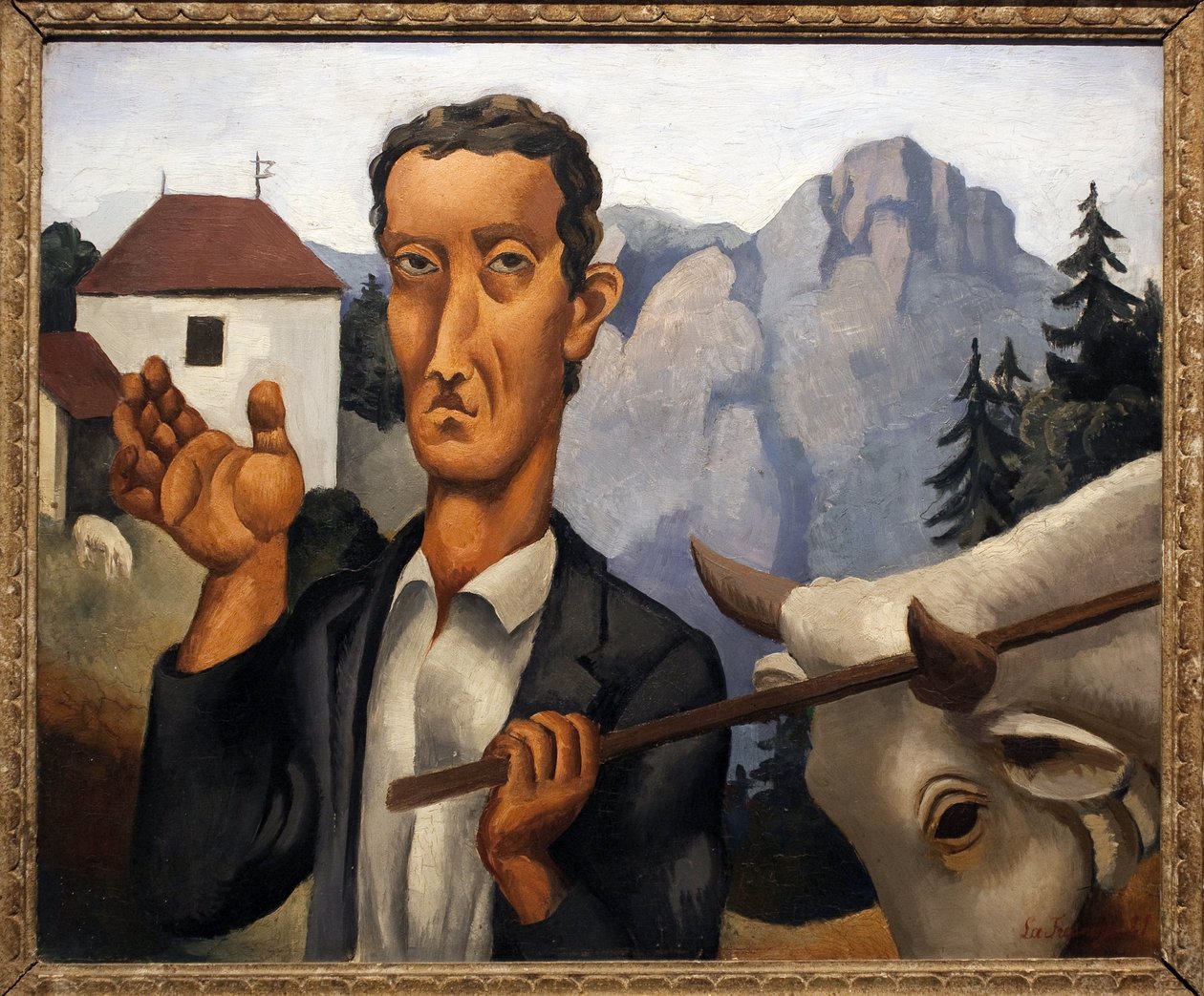 Jelen. Malba Rogera de La Fresnaye (1885-1925), olej na dřevě od Roger de La Fresnaye