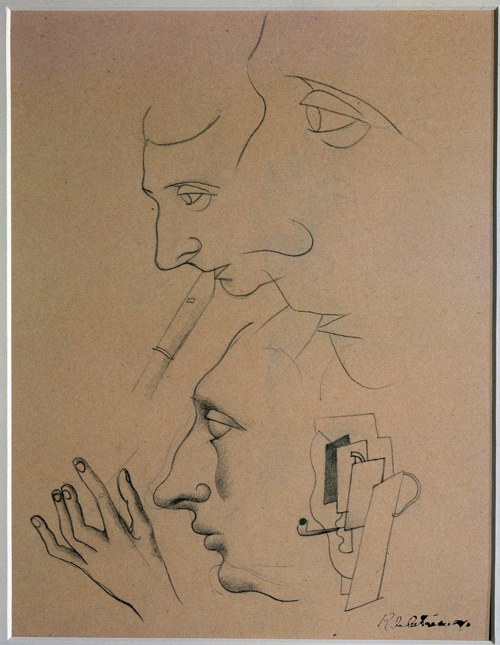 Hudebník (kresba, 20. století) od Roger de La Fresnaye