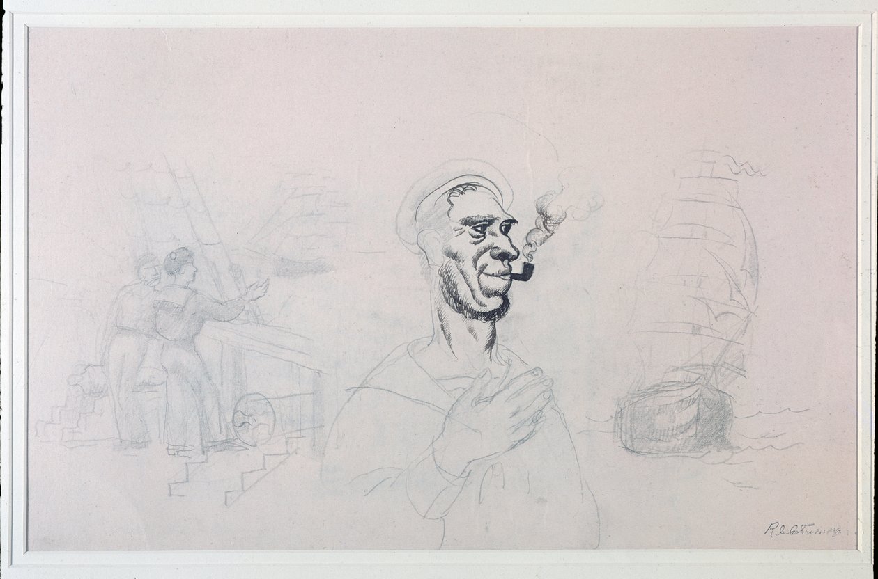 Námořník (kresba, 20. století) od Roger de La Fresnaye