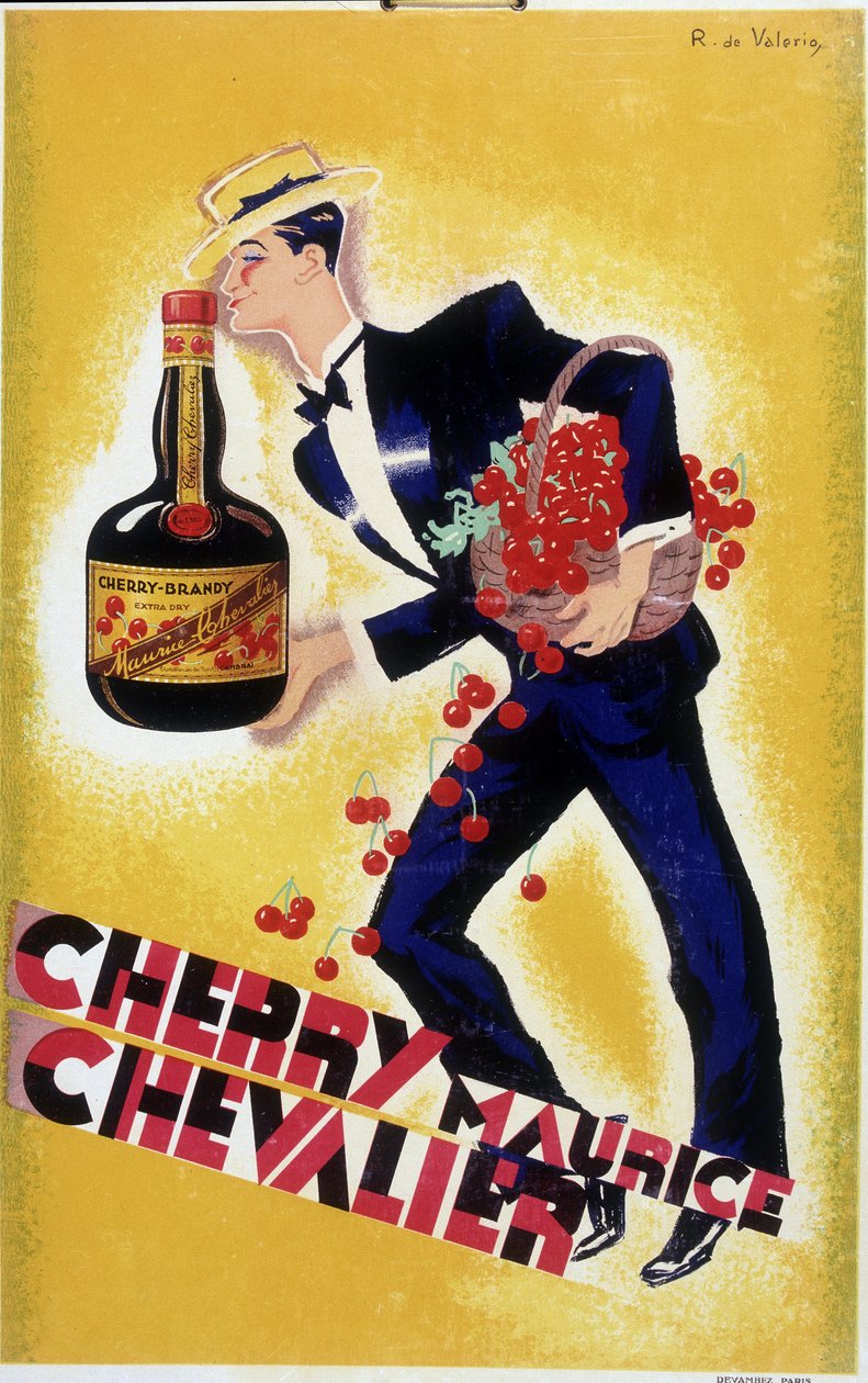Reklamní plakát pro Cherry Maurice Chevalier - ilustrace Roger de Valerio (1886-1951), ca. 1935 od Roger de Valerio