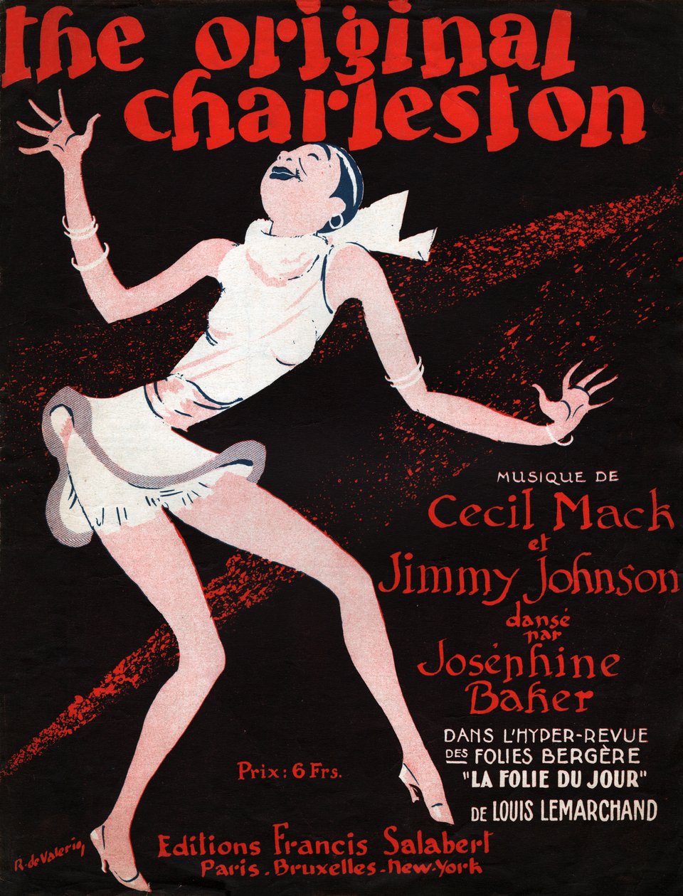 Josephine Baker v časopise „La Folie du Jour“. 1927 (ilustrace) od Roger de Valerio