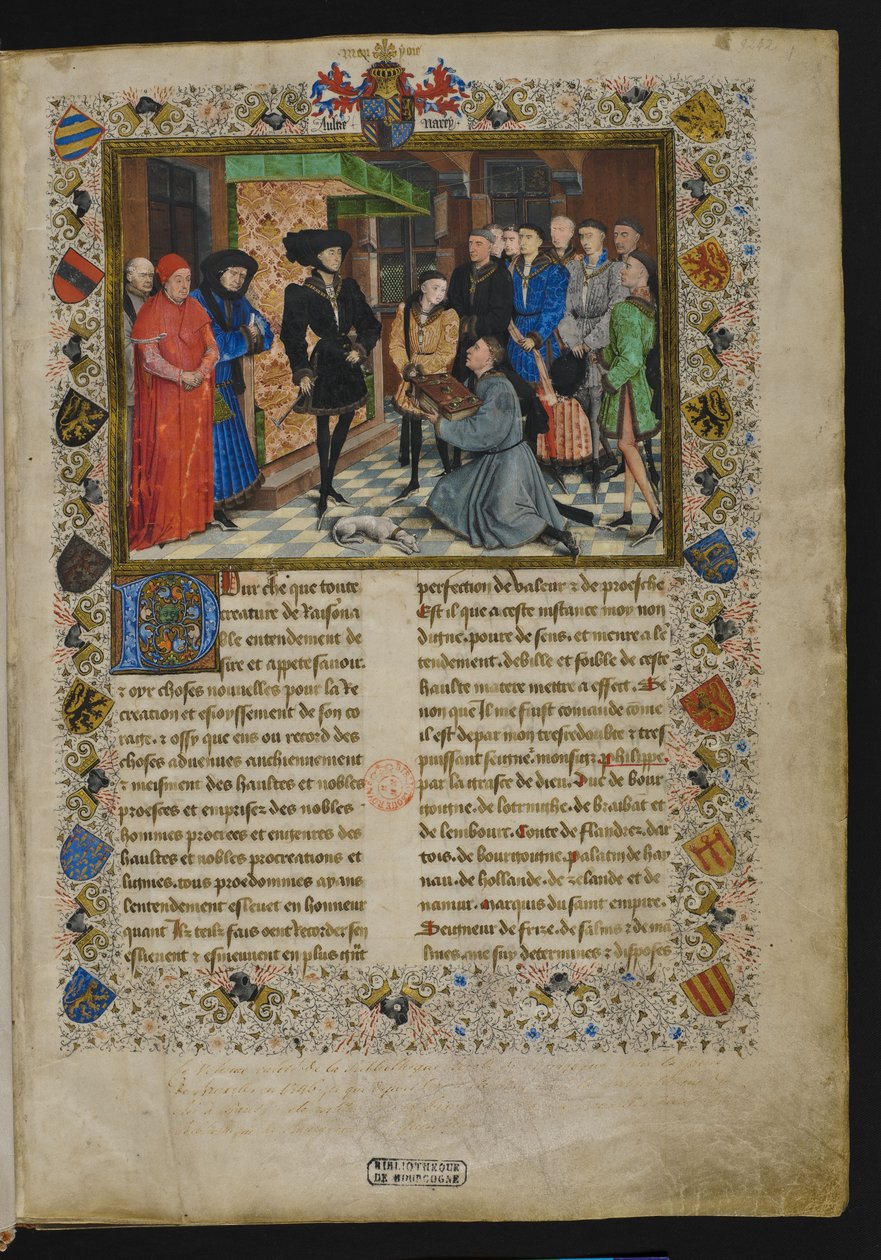 Jacques de Guise, Chronicles of Hainaut, frontispis od Rogier van der Weyden