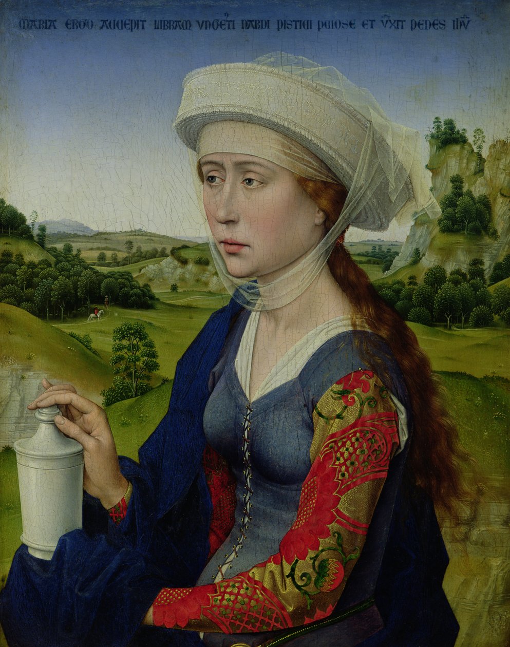 Máří Magdalény, z pravého panelu Triptychu rodu Braque od Rogier van der Weyden