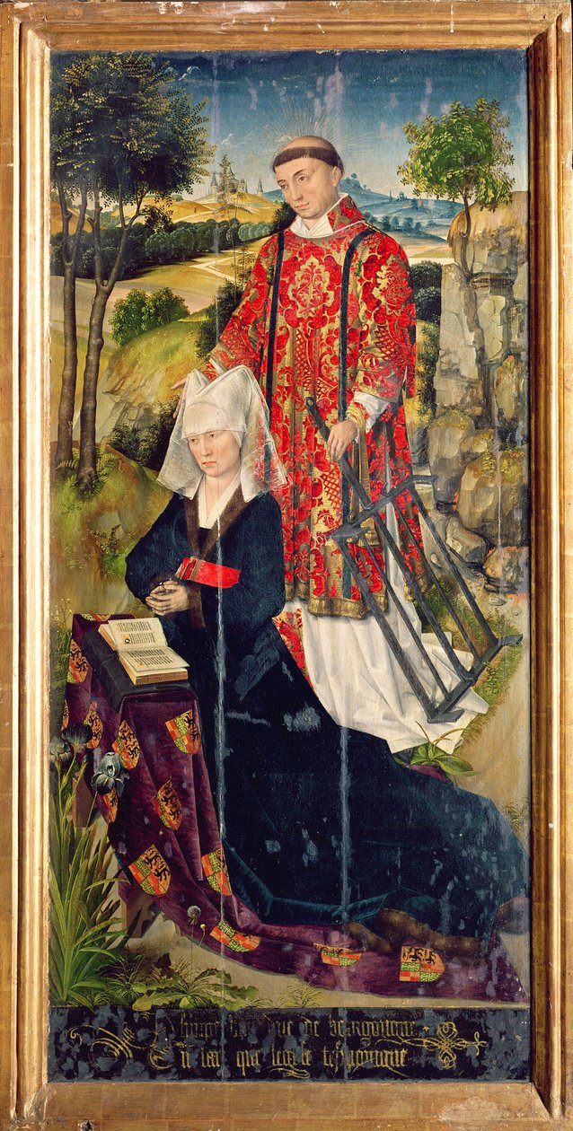 Pravý panel, z polyptychu hlavního oltáře, zobrazující Laure de Jaucourt, 1460-66 od Rogier van der Weyden