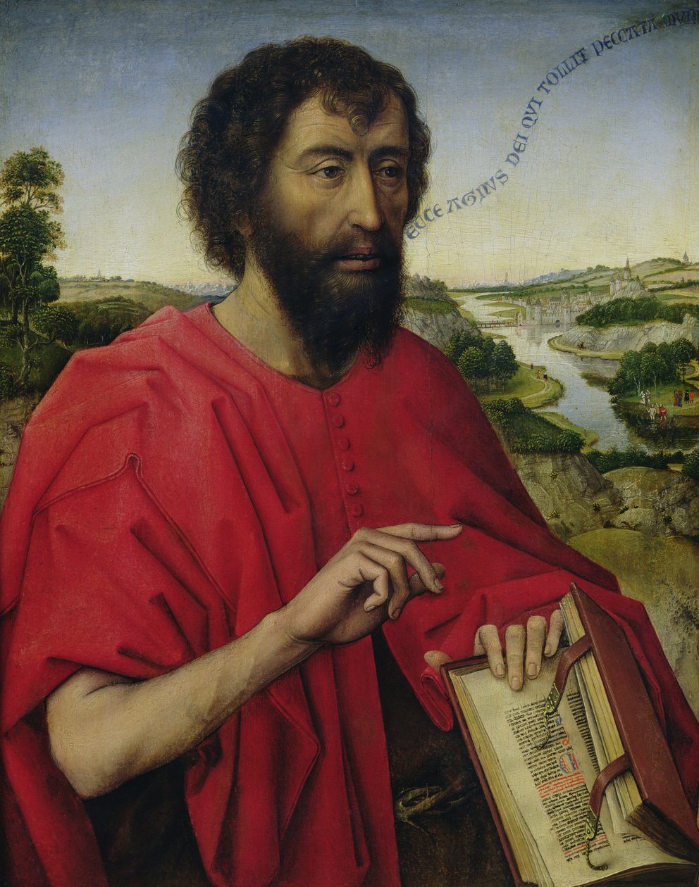 Sv. Jan Křtitel, levý panel Triptychu rodu Braque od Rogier van der Weyden
