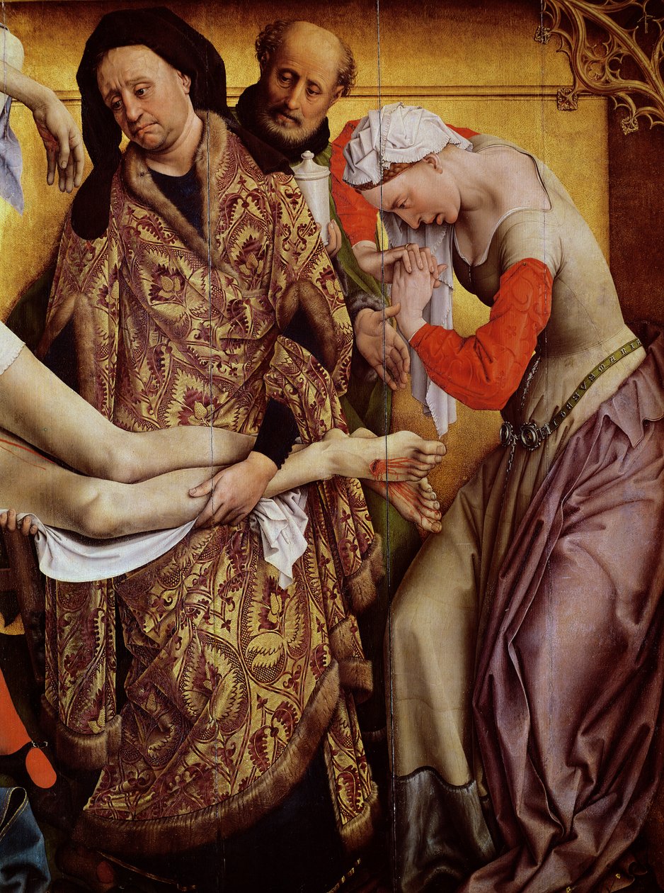 Detail sestupu z kříže Marie Magdalény a Josefa z Arimatie, kolem roku 1436 olej na dubovém panelu od Rogier van der Weyden