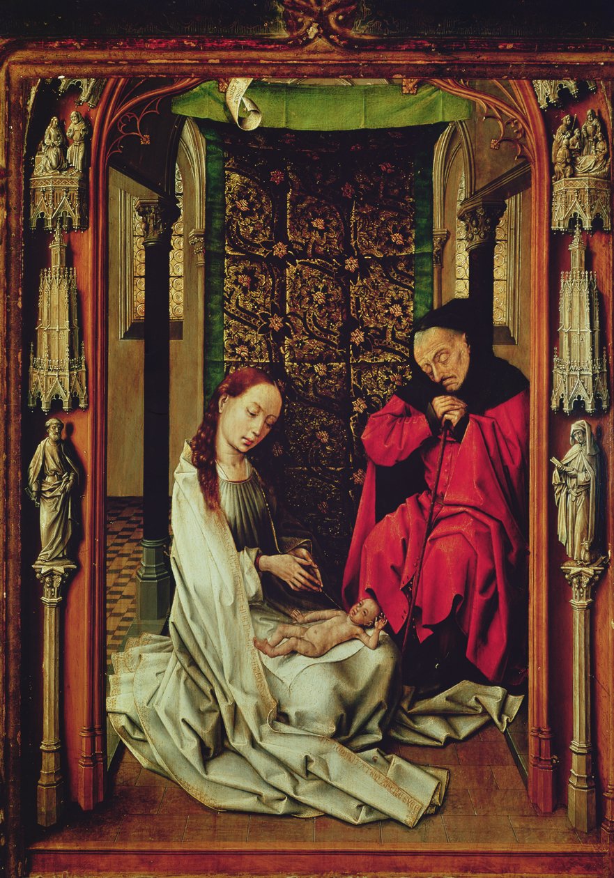 Narození Páně, levé křídlo triptychu, kolem roku 1496 od Rogier van der Weyden