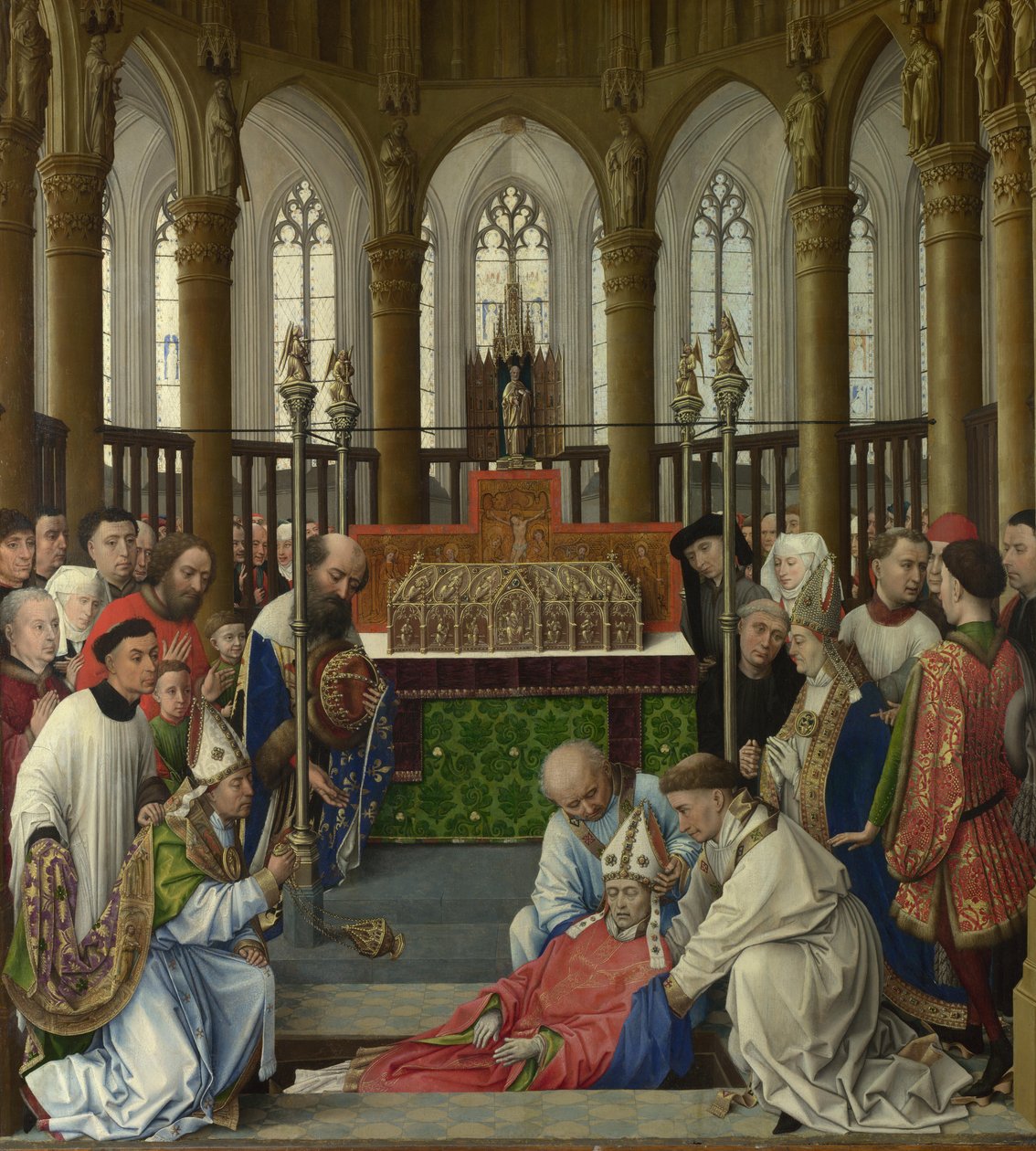 Exhumace svatého Huberta od Workshop of Rogier van der Weyden