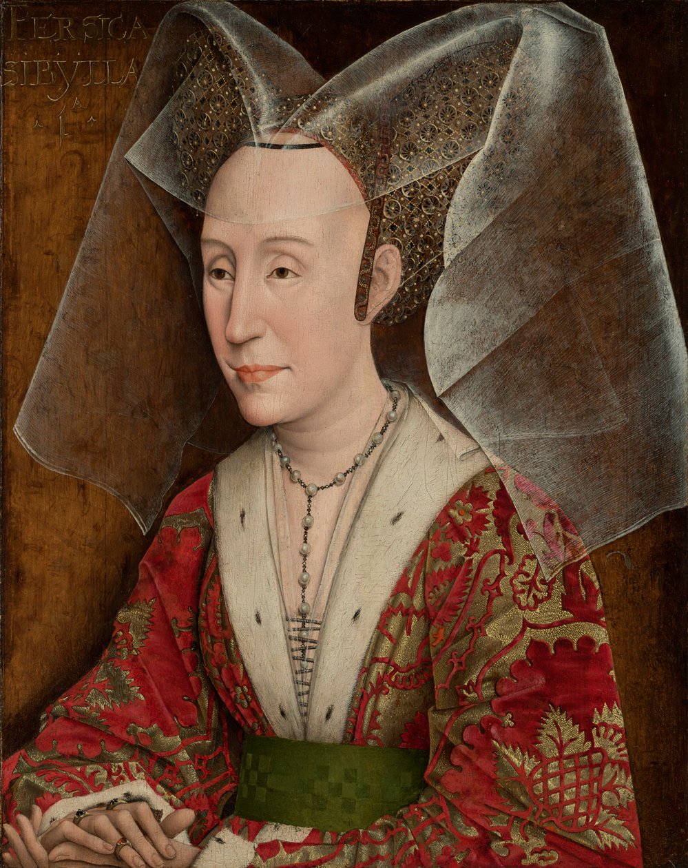 Portrét Isabelly Portugalské, cca 1450 (olej na panelu) od Rogier van der (workshop of) Weyden