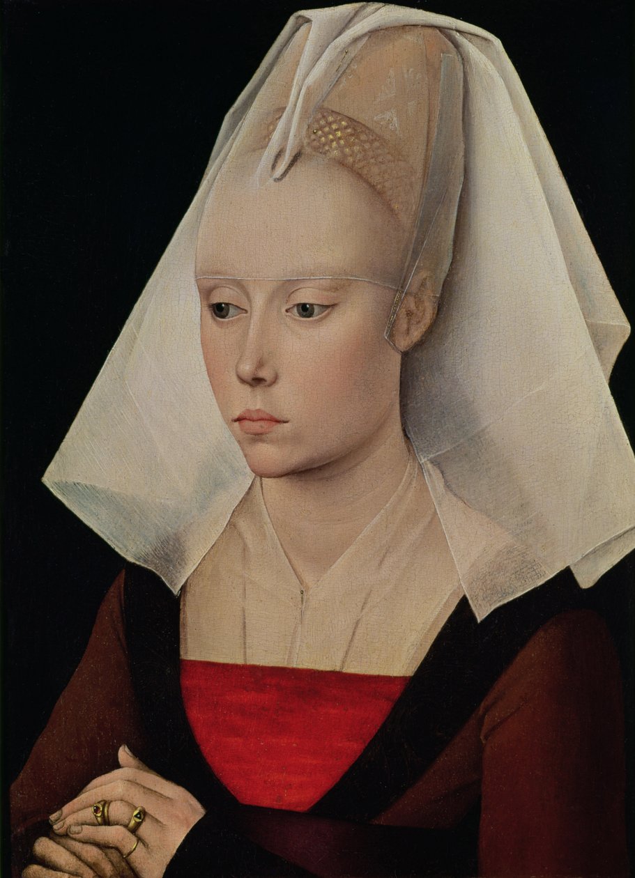 Portrét dámy, cca 1450-60 (olej na dubovém panelu) od Rogier van der (workshop of) Weyden