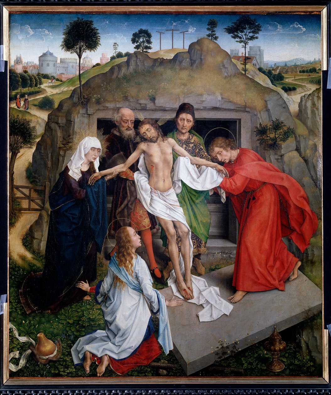 Uložení v hrobě Oplakávání Krista - olej na desce od Rogier van der Weyden