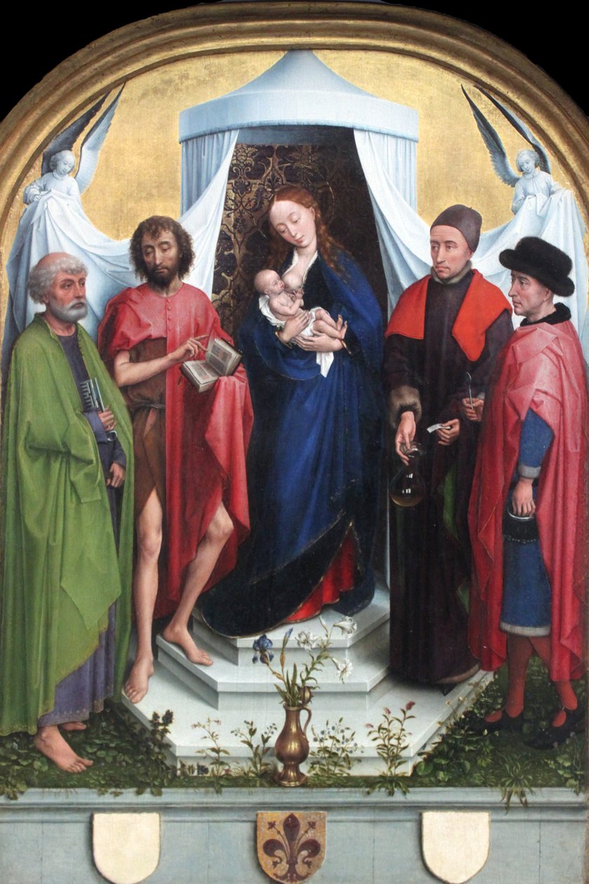 Madona se svatými Petrem, Janem Křtitelem, svatými Kosmasem a Damianem od Rogier van der Weyden
