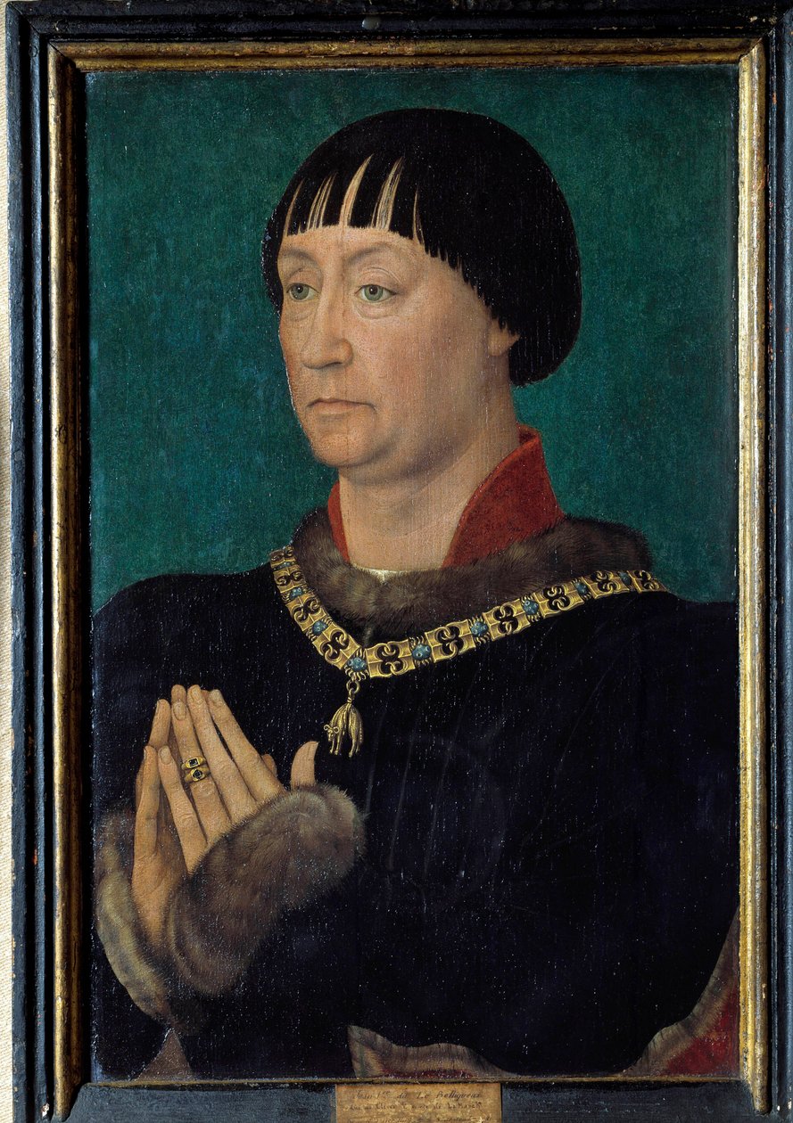 Portrét Jana I. řečeného Belliqueux, vévoda z Cleves (1419-1481) Obraz Rogier (Roger) van der Weyden (1400-1464) 15. století Sun. 0,49x0,31 m. od Rogier van der Weyden