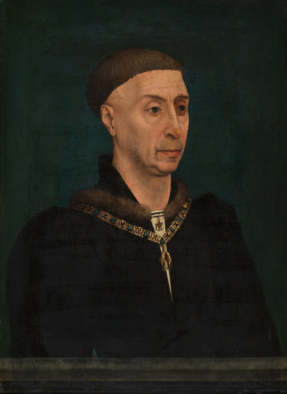 Portrét Filipa Dobrého (1396-1467), burgundského vévody (olej na dřevě) od Rogier van der Weyden