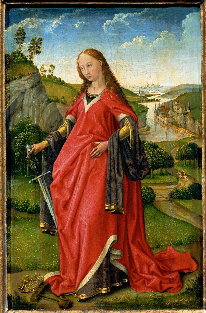 Svatá Kateřina, pravé křídlo diptychu od Rogier van der Weyden