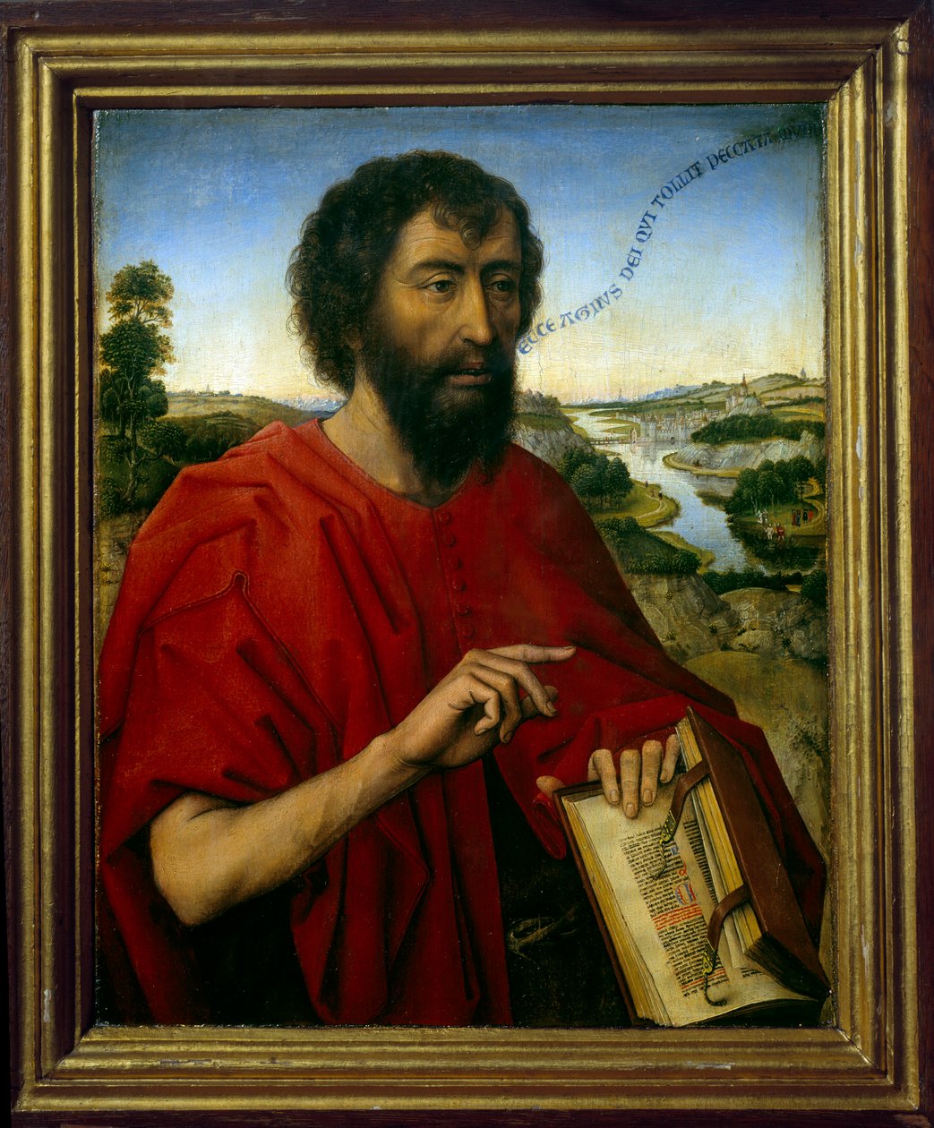 Svatý Jan Křtitel. Detail. Levý panel triptychu rodiny Braque. Obraz Rogera (Rogiera) Van Der Weydena (1400 - 1464) Ec. Podvod. od Rogier van der Weyden