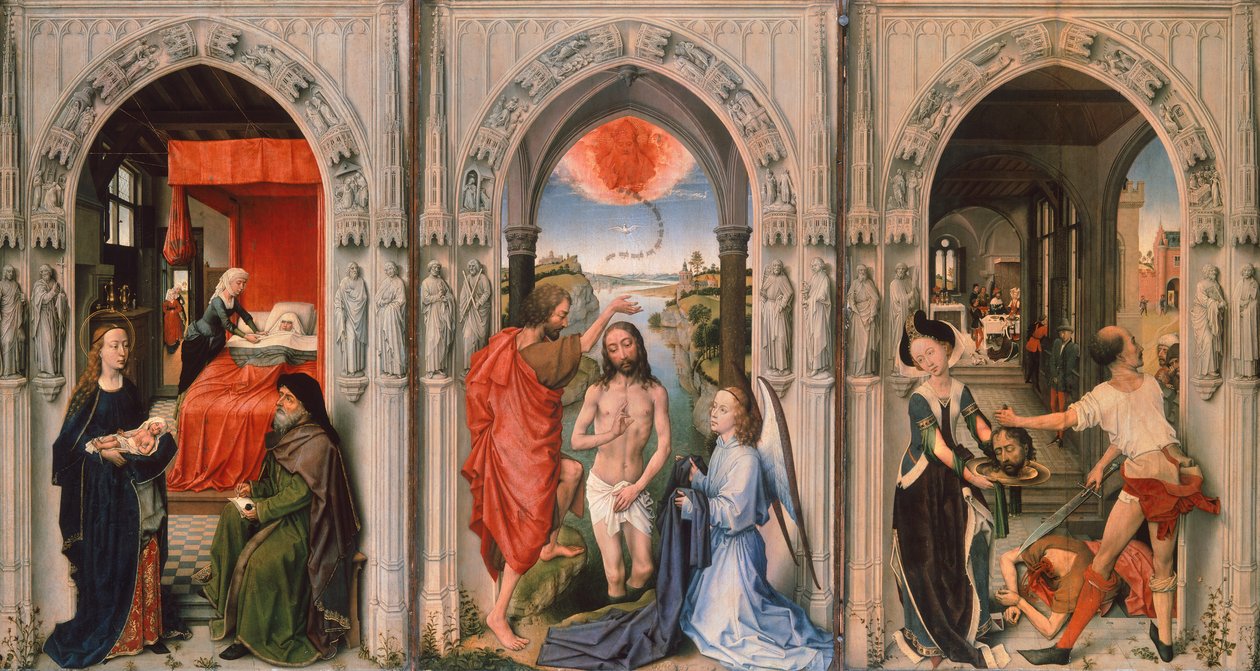 Triptych Baptista od Rogiera van der Weydena (1399-1464) od Rogier van der Weyden
