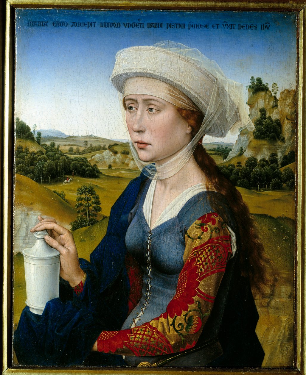 Triptych rodu Braque: “”Reprezentace Sainte Marie Madeleine”” Pravý panel od Rogiera (Rogera) Van der Weydena (1399/1400-1464) 15. století od Rogier van der Weyden